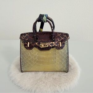 Rare Exotic Leather Mini Bag Charm | Real Snakeskin Belly